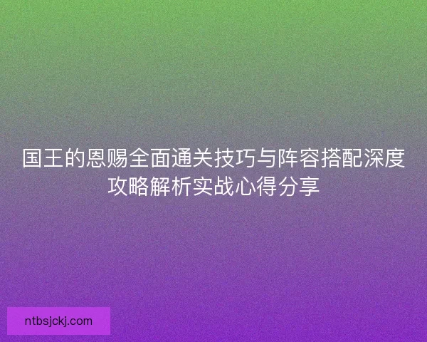 国王的恩赐全面通关技巧与阵容搭配深度攻略解析实战心得分享
