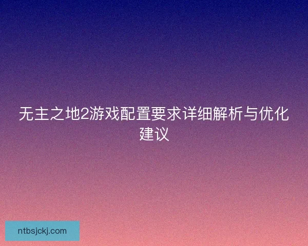 无主之地2游戏配置要求详细解析与优化建议