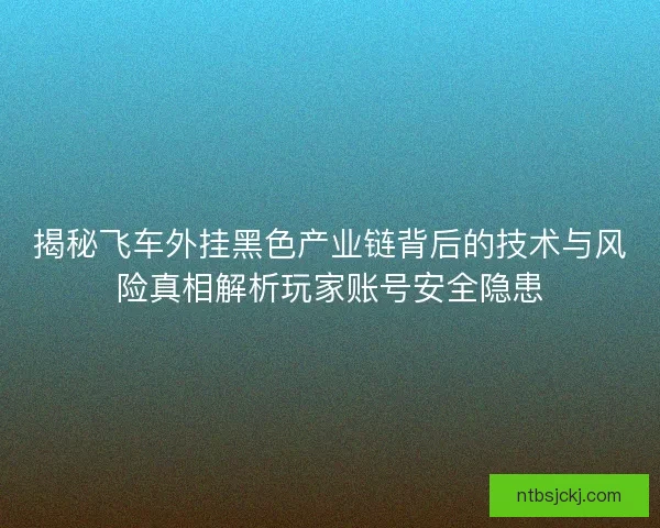 揭秘飞车外挂黑色产业链背后的技术与风险真相解析玩家账号安全隐患