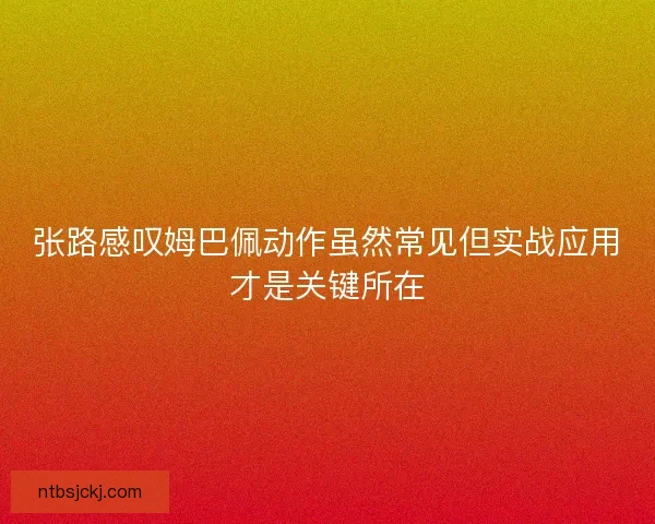张路感叹姆巴佩动作虽然常见但实战应用才是关键所在