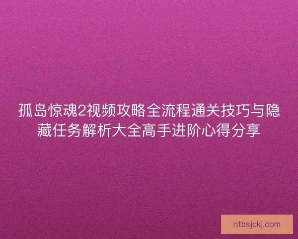 孤岛惊魂2视频攻略全流程通关技巧与隐藏任务解析大全高手进阶心得分享 孤岛惊魂2视频攻略全流程通关技巧与隐藏任务解析大全高手进阶心得分享